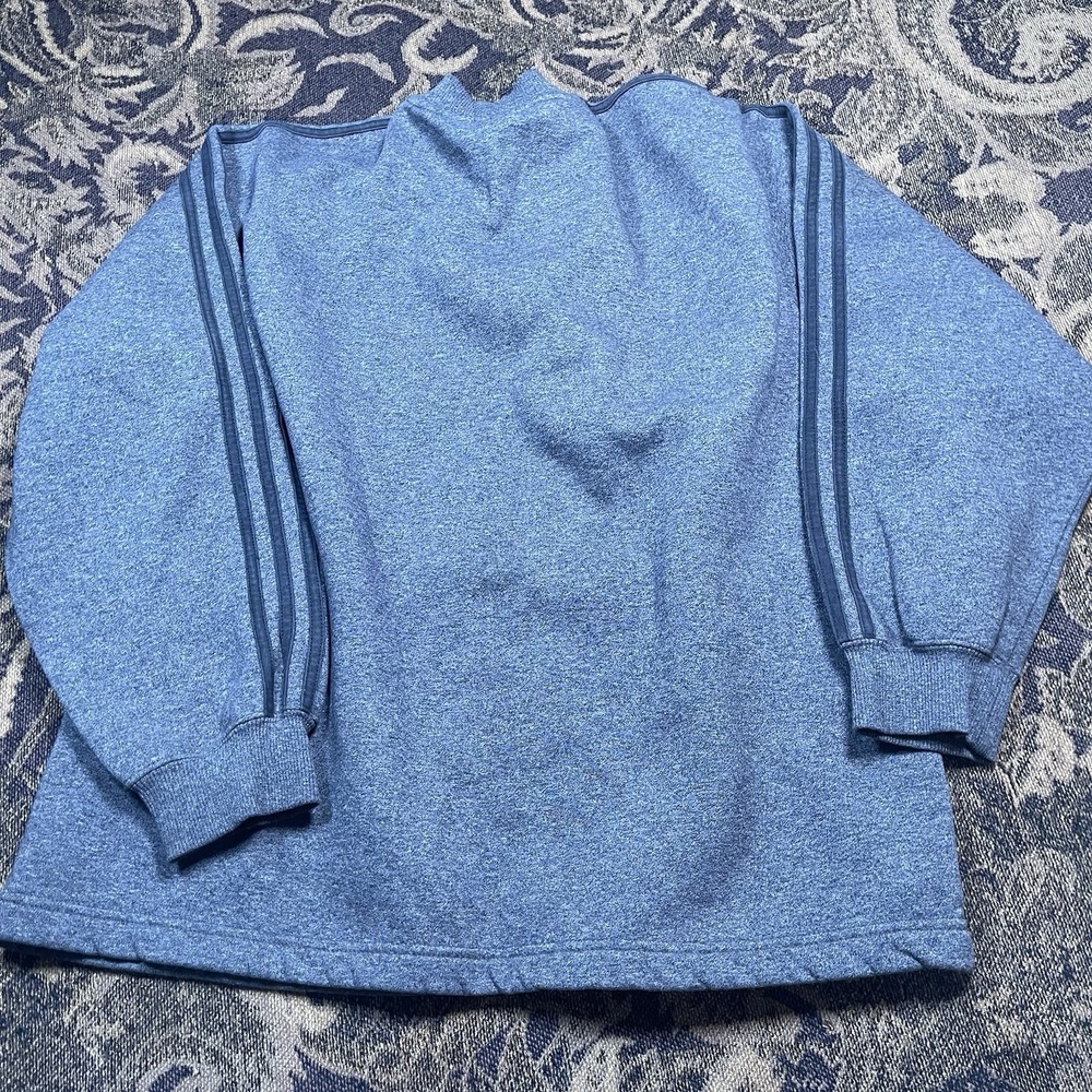 Vtg Adidas Women's Gray V Neck Pullover Sweatshirt Black Logo Size Large Boxy - Picture 9 of 9